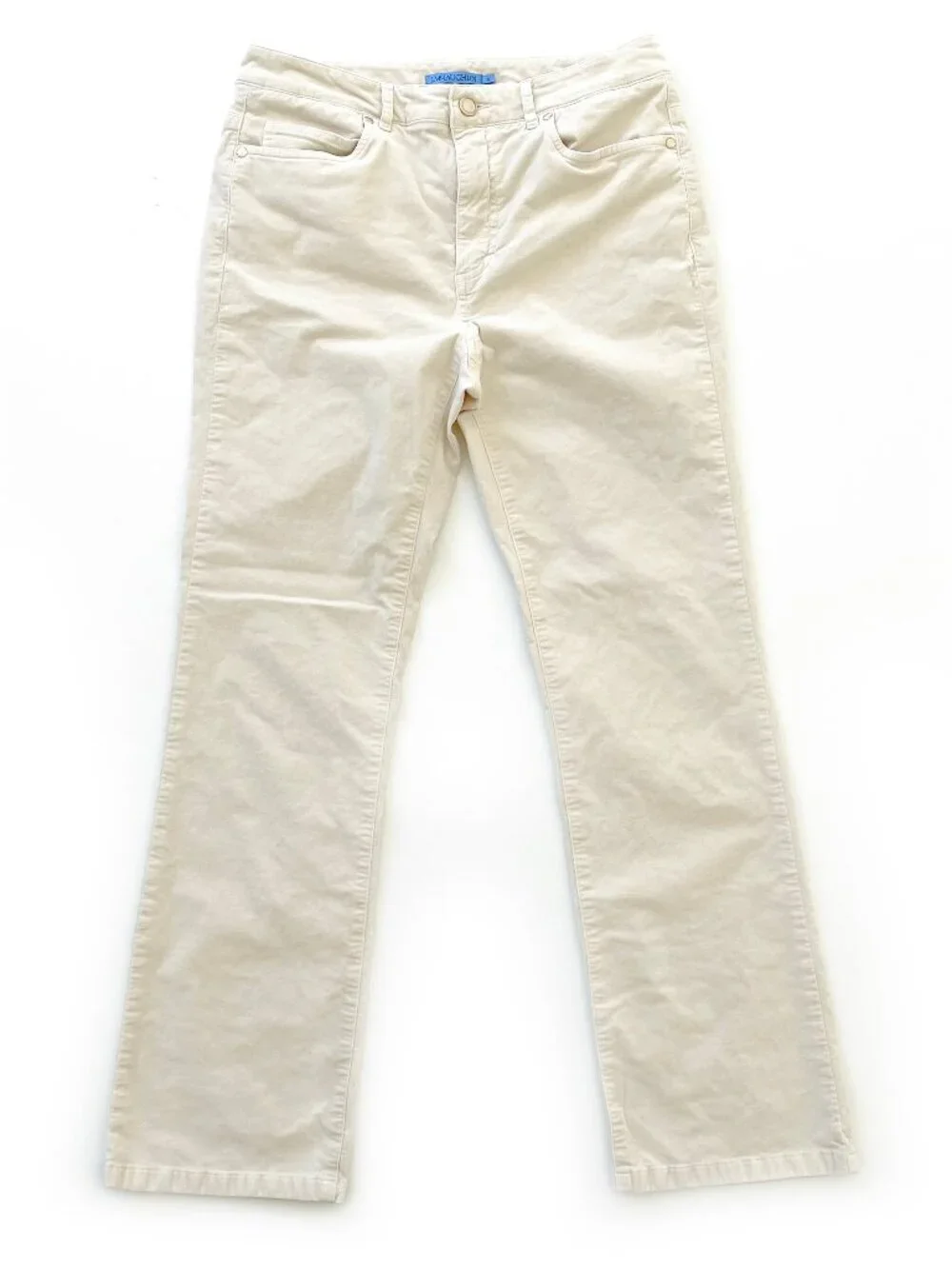 J.McLaughlin Milburn Ankle Kick Flare Velvet Pants Sz 6 Ivory Stretch